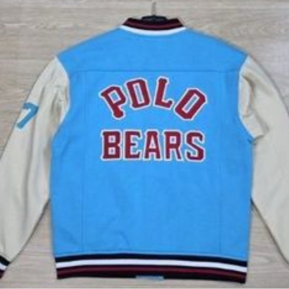 Blue and Cream Varsity Jacket - Picture 2 of 4